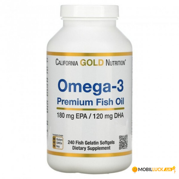 -3   - California Gold Nutrition (Omega-3 Premium Fish Oil) 240  (CGN-01330)