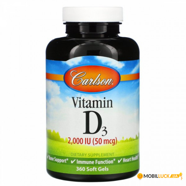  3 Carlson Labs Vitamin D3 2000  50  360  