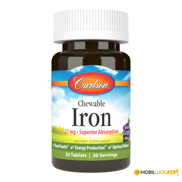    Carlson Labs Chewable Iron 27 mg 30  