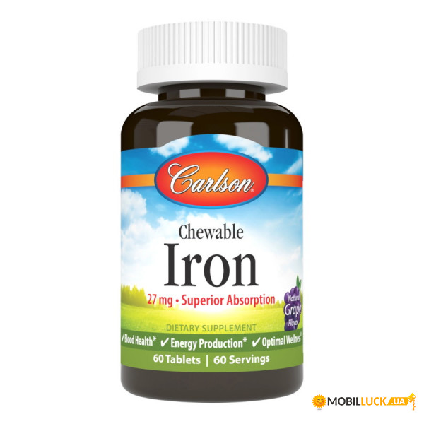    Carlson Labs Chewable Iron 27 mg 60  