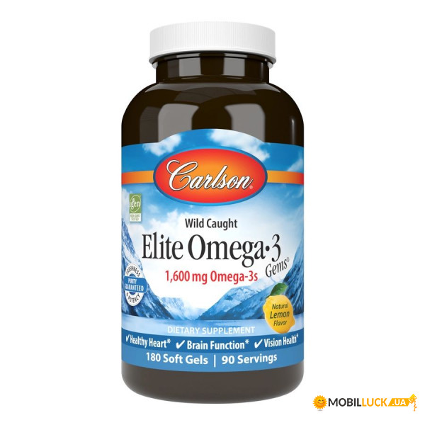   Carlson Labs Elite Omega-3 Gems 180  