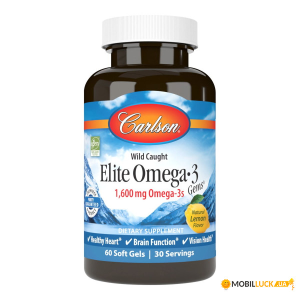   Carlson Labs Elite Omega-3 Gems 60  