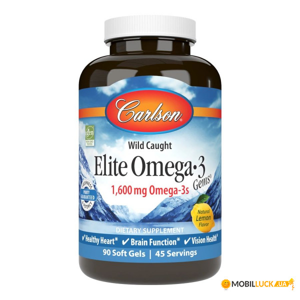   Carlson Labs Elite Omega-3 Gems 90  