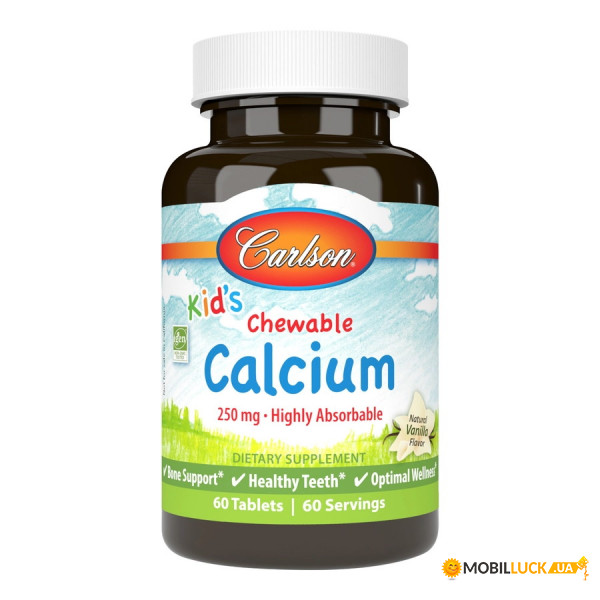    Carlson Labs Kids Chewable Calcium 60  