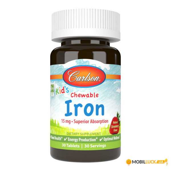  Carlson Labs Kids Chewable Iron 30  