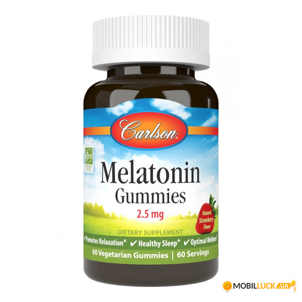  Carlson Labs Melatonin Gummies 60  