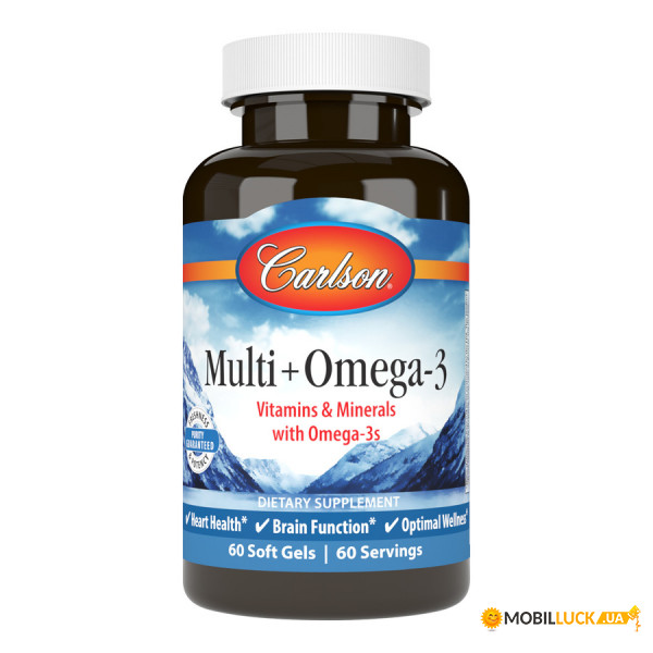  Carlson Labs Multi + Omega-3 60  