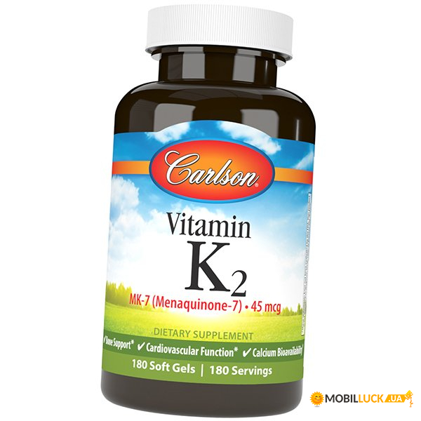  2 -7 Carlson Labs Vitamin K2 MK-7 45 180 (36353094)