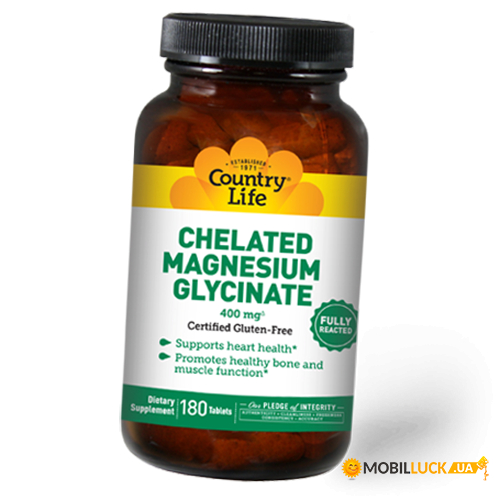  Country Life Chelated Magnesium Glycinate 180 (36124106)