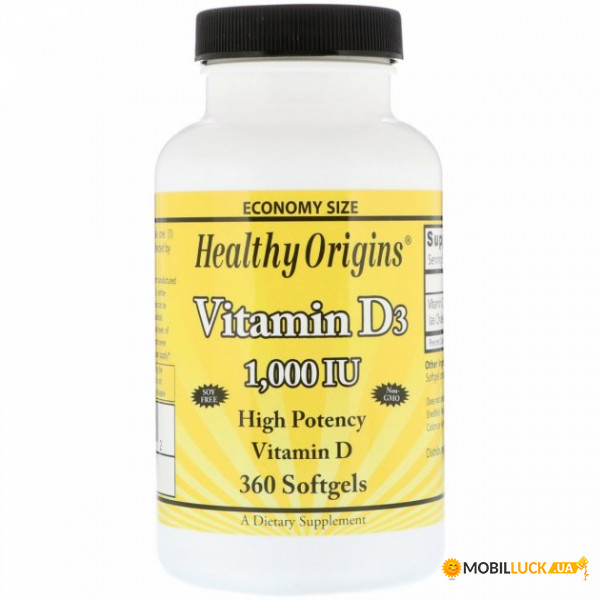  D3 Healthy Origins Vitamin D3, hidh potency 1000  360 