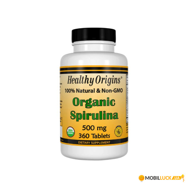  Healthy Origins Spirulina Organic 500 mg 360  