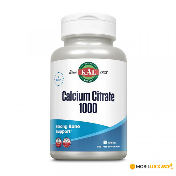  KAL Calcium Citrate 1000 90 tab