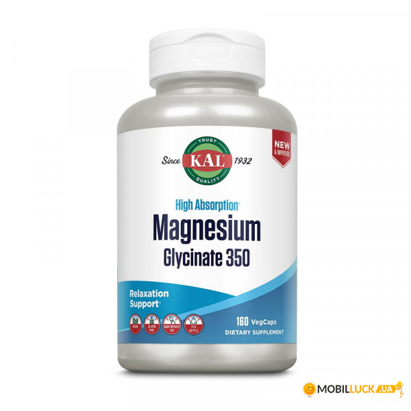  KAL Magnesium Glycinate 350 160 veg caps