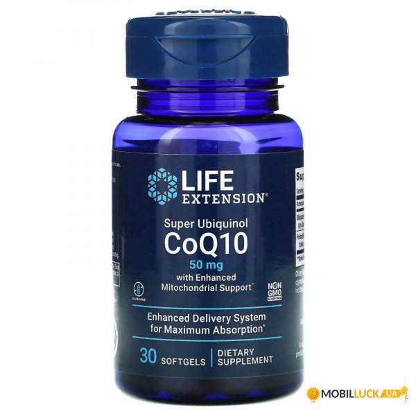  CoQ10 Life Extension (Super Ubiquinol CoQ10) 30  (LEX-14273)