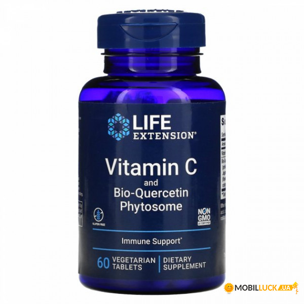  C   , Vitamin C with Bio-Quercetin Phytosome, Life Extension, 60  