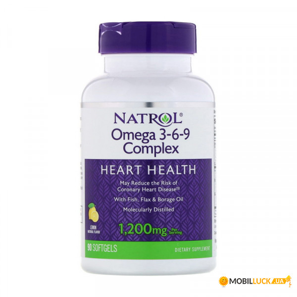  Natrol Omega 3-6-9 1200 mg 90 softgels lemon