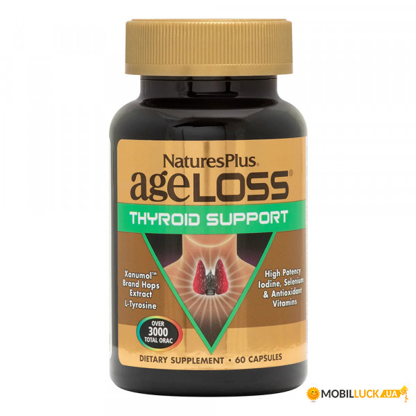  Natures Plus AgeLoss Thyroid Support 60 