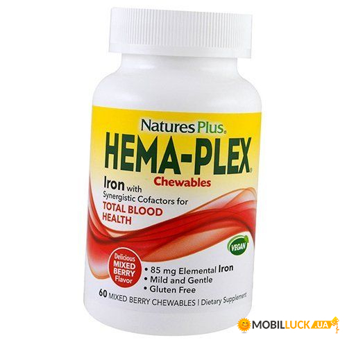 -    Natures Plus Hema-Plex Chewable 60   (36375015)