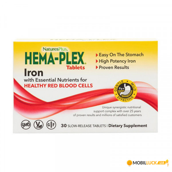  Natures Plus Hema-Plex Iron 30 tab