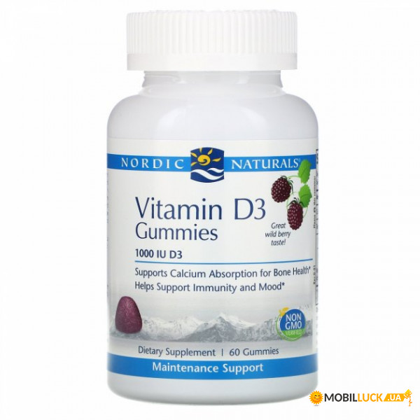 ³ D3, ˳ , Nordic Naturals, 1000 , 60  