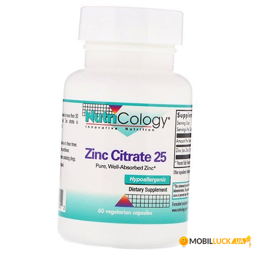  Nutricology Zinc Citrate 25 60  (36373024)