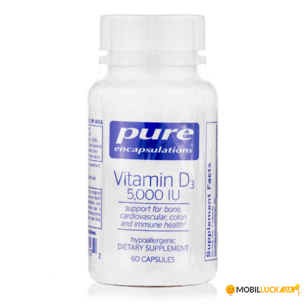    Pure Encapsulations Vitamin D3 5000 UI 60  