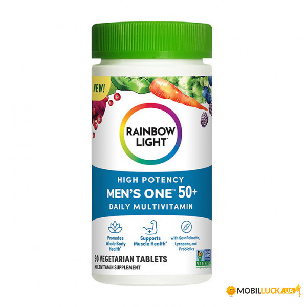  Rainbow Light Mens One 50+ 90 veg tabs