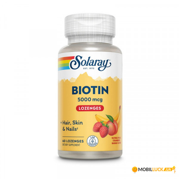  Solaray Biotin 5000 mcg 60 lozenges