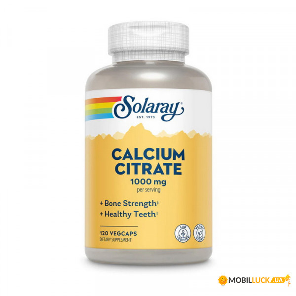  Solaray Calcium Citrate 1000 mg 120 veg caps