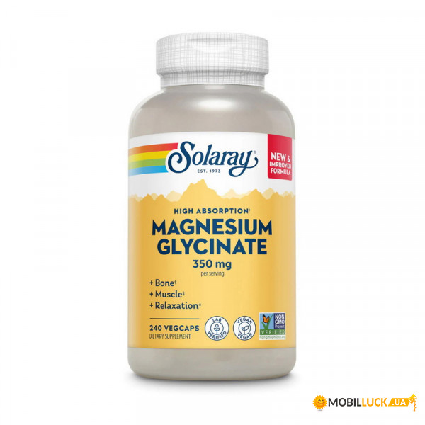  Solaray Magnesium Glycinate 350 mg 240 veg caps