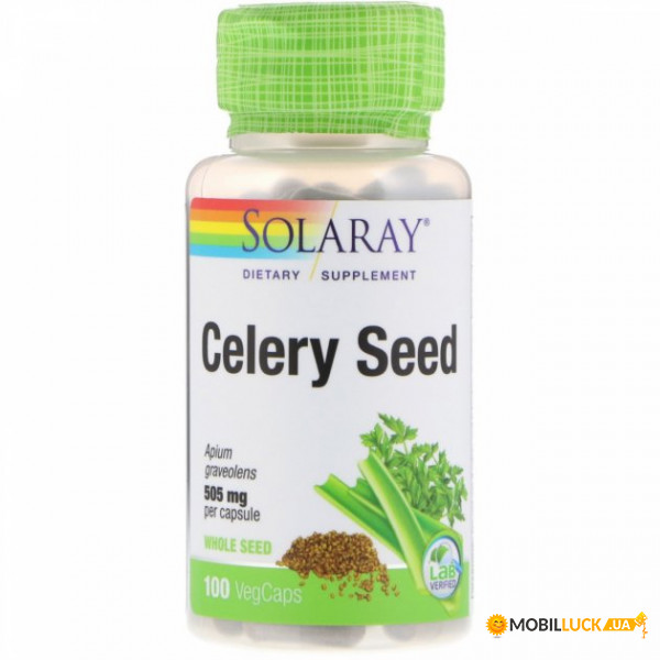  , Celery Seed, Solaray, 505 , 100  