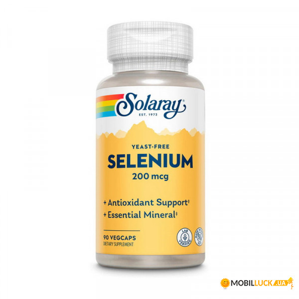  Solaray Selenium 200 mcg yeast-free 90 veg caps