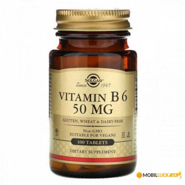  B6 Solgar (Vitamin B6) 50  100  (SOL-03100)