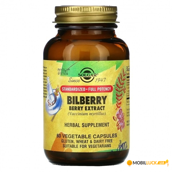   Solgar (Bilberry Berry Extract) 60  (SOL-04110)