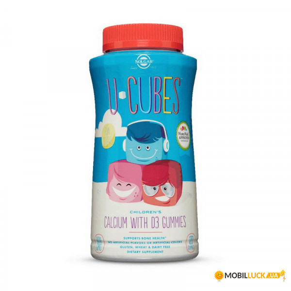  Solgar U-Cubes Childrens Calcium with D3 120 gummies