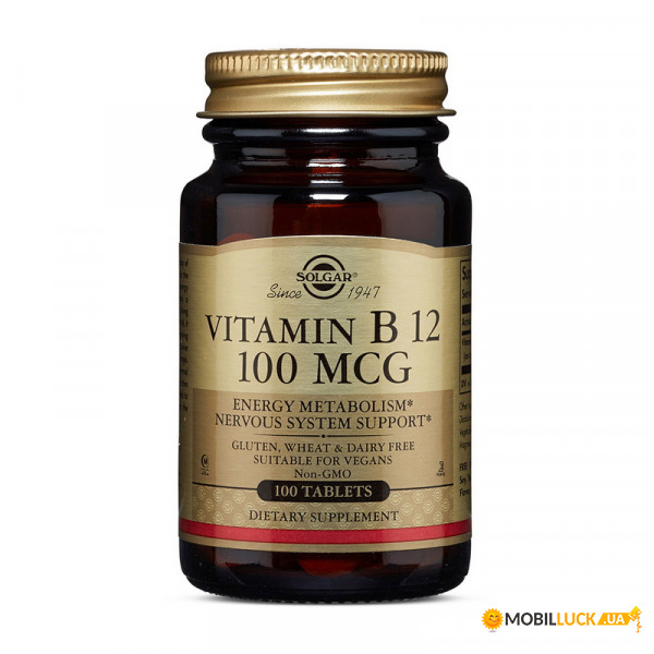  Solgar Vitamin B 12 100 mcg 100 tabs