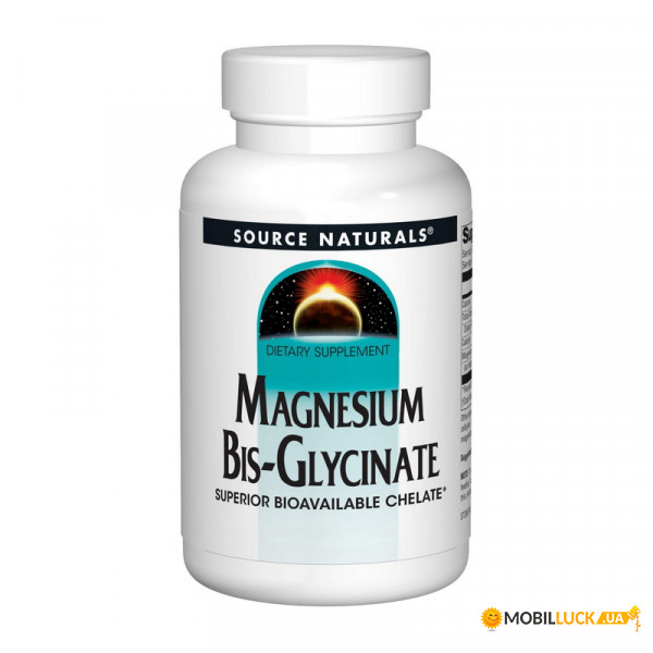  Source Naturals Magnesium Bisglycinate Powder 60 tab