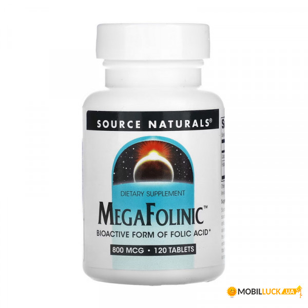  Source Naturals Mega Folinic 800 mcg 120 tab