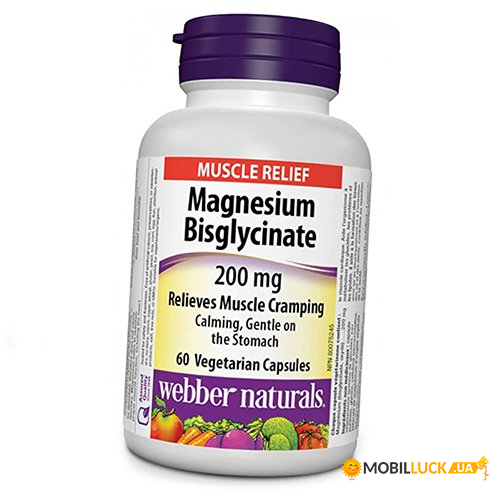  Webber Naturals Magnesium Bisglycinate 200 60 (36485032)