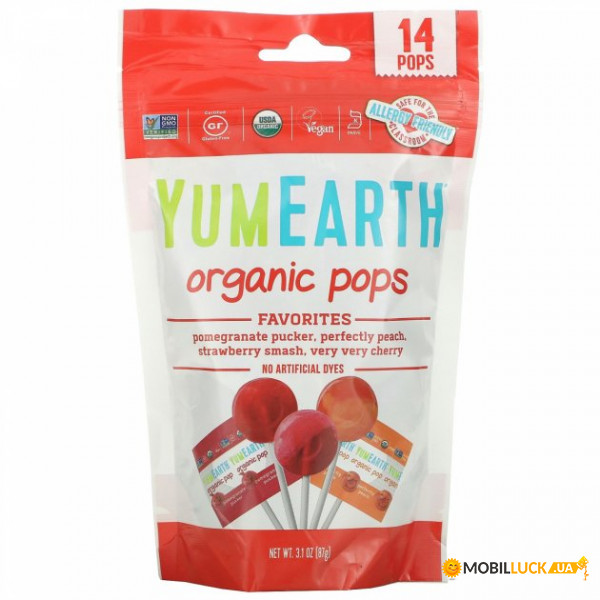     YumEarth (Organic Pops Favorites) 14  85 