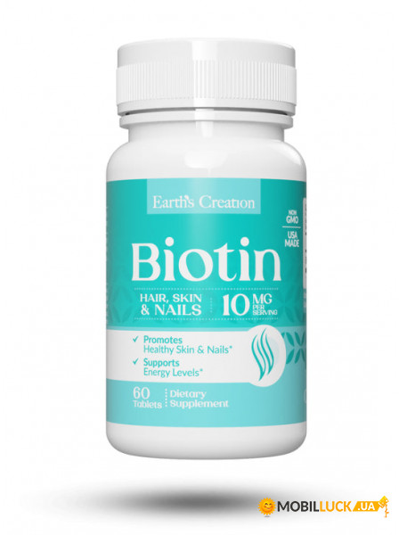  Earths Creation Beautiful Biotin 10000 mcg 60  