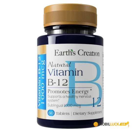 ³ -12 Earths Creation Vitamin B-12 Sublingual 1000  60 