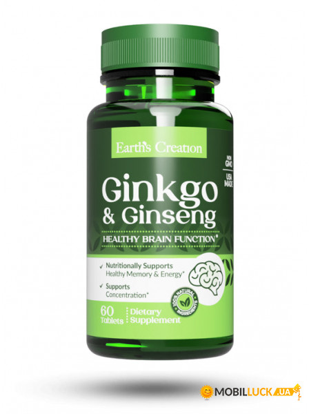  Earths Creation Ginkgo and Ginseng 60  