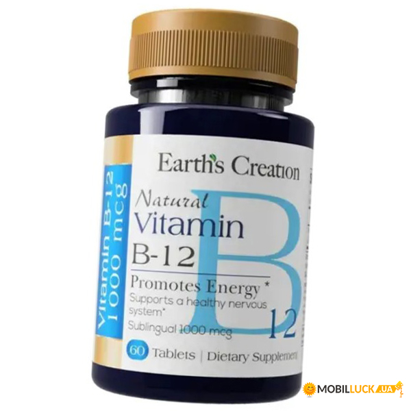  12  Earths Creation Natural Vitamin B-12 60 (36604003)