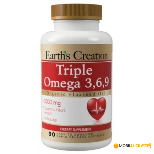  Earths Creation Omega 3-6-9 1000 mg 90  