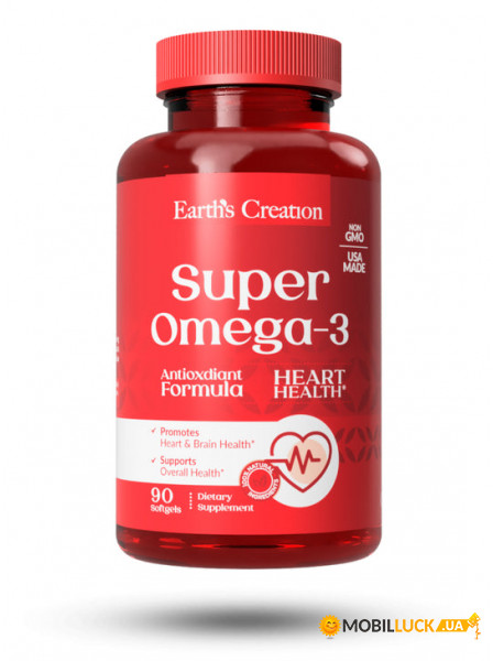  Earths Creation Super Omega-3 1000 mg 90  