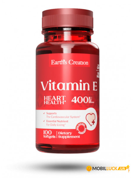  Earths Creation Vitamin E 180 DL-alpha 100  