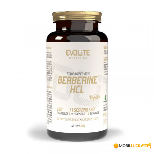  Evolite Nutrition Berberine HCL Standarized 97 60  