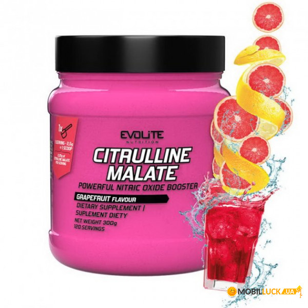  Evolite Nutrition Citrulline Malate 300 g grapefruit