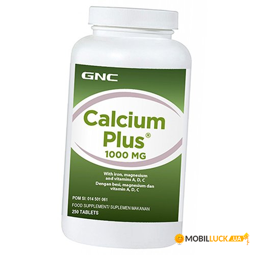  GNC Calcium Plus 1000 Tabs 250 (36120115)